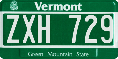 VT license plate ZXH729
