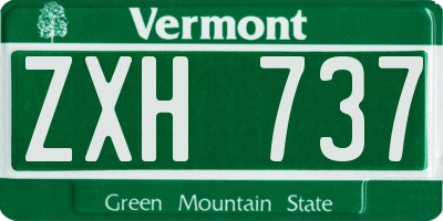 VT license plate ZXH737