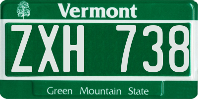 VT license plate ZXH738