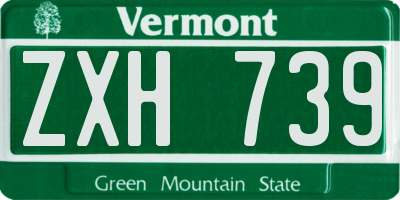 VT license plate ZXH739