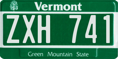 VT license plate ZXH741
