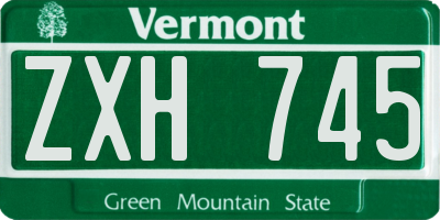VT license plate ZXH745
