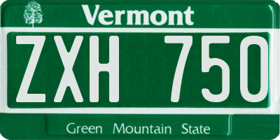 VT license plate ZXH750