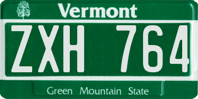 VT license plate ZXH764