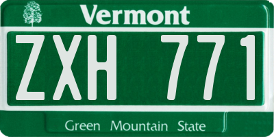 VT license plate ZXH771