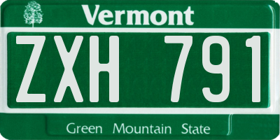 VT license plate ZXH791
