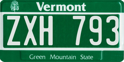 VT license plate ZXH793
