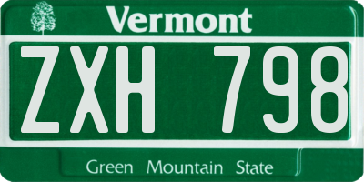 VT license plate ZXH798