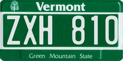 VT license plate ZXH810