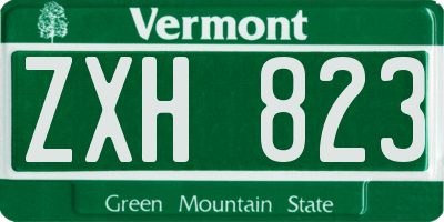 VT license plate ZXH823