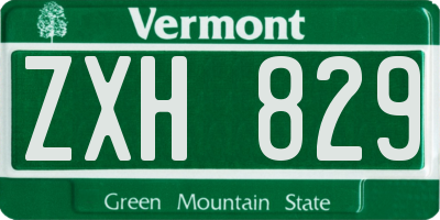 VT license plate ZXH829
