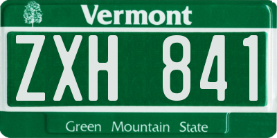 VT license plate ZXH841