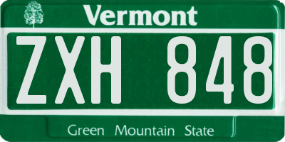 VT license plate ZXH848