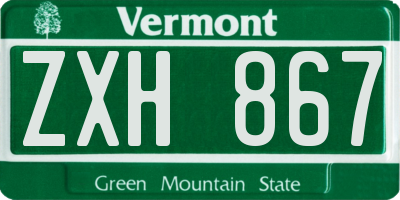 VT license plate ZXH867