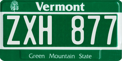VT license plate ZXH877