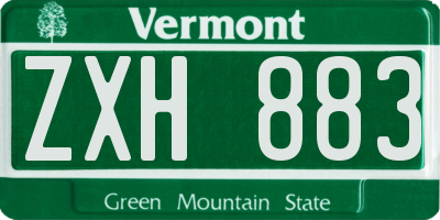 VT license plate ZXH883