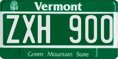 VT license plate ZXH900