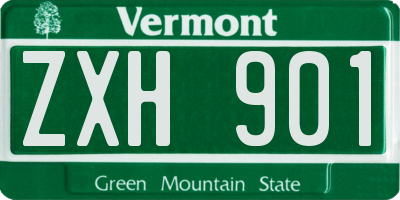 VT license plate ZXH901