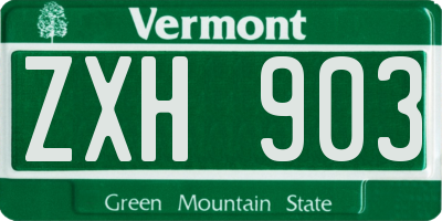 VT license plate ZXH903