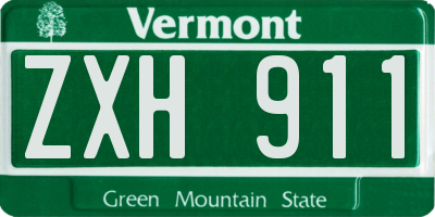 VT license plate ZXH911