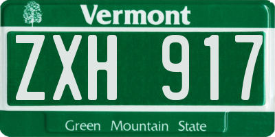 VT license plate ZXH917