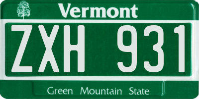 VT license plate ZXH931