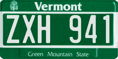 VT license plate ZXH941