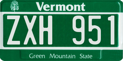 VT license plate ZXH951