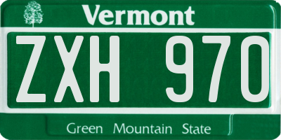 VT license plate ZXH970