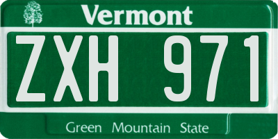 VT license plate ZXH971