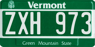 VT license plate ZXH973