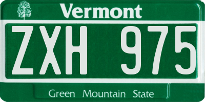 VT license plate ZXH975