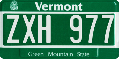 VT license plate ZXH977