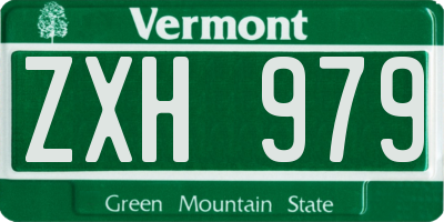 VT license plate ZXH979