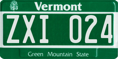 VT license plate ZXI024