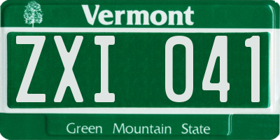VT license plate ZXI041