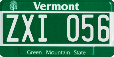 VT license plate ZXI056