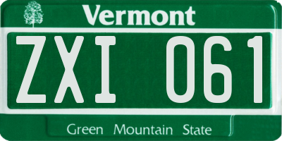 VT license plate ZXI061