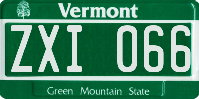 VT license plate ZXI066