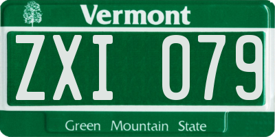 VT license plate ZXI079
