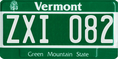 VT license plate ZXI082