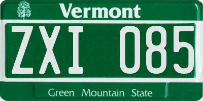 VT license plate ZXI085