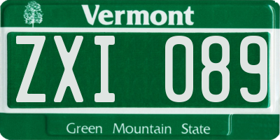 VT license plate ZXI089