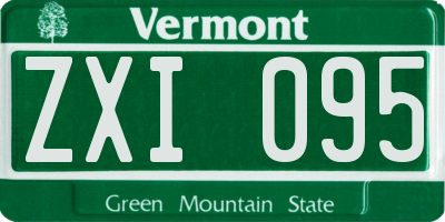 VT license plate ZXI095