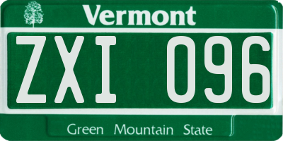 VT license plate ZXI096