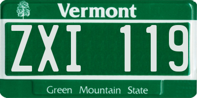 VT license plate ZXI119