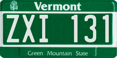 VT license plate ZXI131