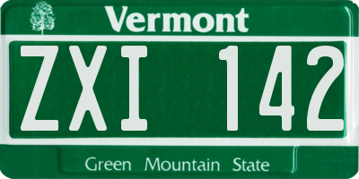 VT license plate ZXI142