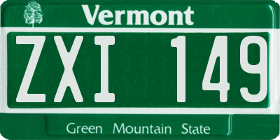VT license plate ZXI149