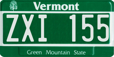 VT license plate ZXI155